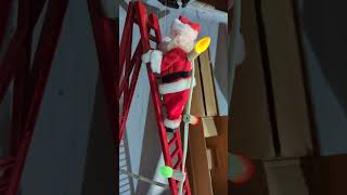 1994 Mr Christmas Stepping Santa Climbing Ladder Lights in Box Read