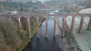 Leaderfoot Viaduct, Dryburgh Abbey and the Wallace Statue