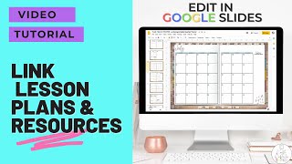 Google Slides Planner for Teachers | Link Lesson plans & Resources | Teacher Planner