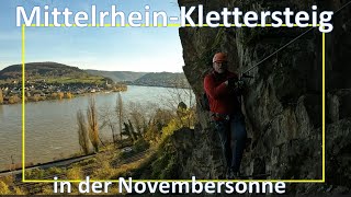 Klettersteig am Mittelrhein in der Novembersonne  - #boppard #traumschleife #wandern #hunsrück