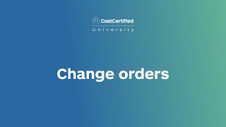 Change orders