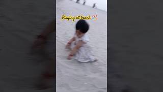 Cute babygirl at beach | beach time #beach #beachlife #beachvibes #dubai #babygirl #cute