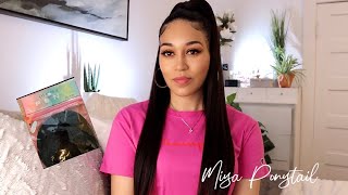 TRYING MIYA 26" | MY 2ND INH HAIR PONYTAIL 💇🏽‍♀️ | PHOTOSHOOT READY 📸