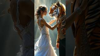 The Woman dancing with the Man Transform from a Tiger #americagottalent #magic #agt