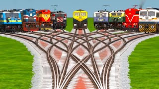 ALL TRAINS CROSSING ON BUMPY 3D RAILROAD | Realistic 3D Railroad Simulation | train sim world 5