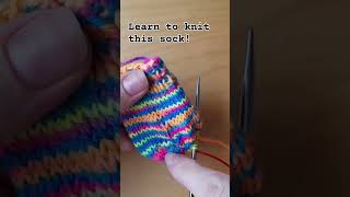 Sock knitting for beginners. Simple mini sock. sock tutorial #knittingtutorials #sockknitting