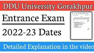 DDU GKP Entrance Exam 2022-23 time table | कब होंगे entrance exam 2022-23 | #ddu