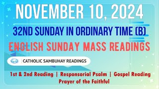 10 November 2024 English Sunday Mass Readings | 32nd Sunday in Ordinary Time (B)