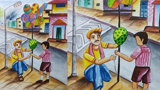 Balloon Seller Drawing(বেলুন বিক্রেতা)