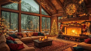 Relaxing Christmas Jazz Instrumental Music for Relieve Stress - Cozy Night in a Winter Snow Cabin 🎅🎄