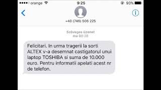 Înșelătorie telefonică. Metoda PREMIUL ALTEX. 05.09.2017.