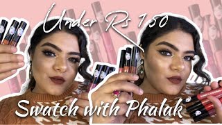 *NEW* ELLE 18 LIQUID LIPSTICKS SWATCHES AND REVIEW | UNDER RS 150 | SWATCHWITHPHALAK EPISODE 2