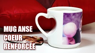 Mug personnalisé avec anse en forme de coeur creusé