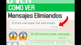 Como ver los mensajes borrados de whatsapp y Menssenger 😨😨