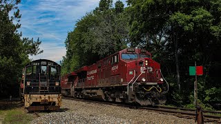 CP ES44AC 9374 leading on CSX B651 at Bostic on the Clinched side & Charlotte Sub