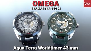 OMEGA Seamaster Aqua Terra Worldtimer 2023. Titanium & Steel Case, Black & Green Dial.