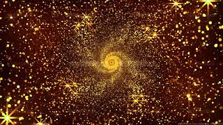 Glittering Gold Lights Tunnel Animation 4K loop video motion background Fibonacci spiral