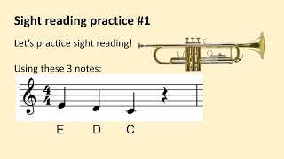 Trumpet 3 Note Sight Reading Practice