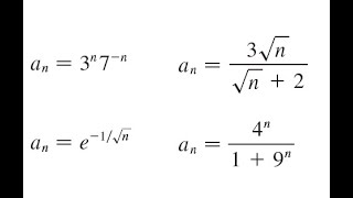 Limit of Exponential Functions, Root Functions, Rational Functions, ....