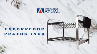 ESCORREDOR PRATOS INOX POLIDO 16 PRATOS DINOX