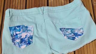 Denim Shorts Pouring Paint - Zieler