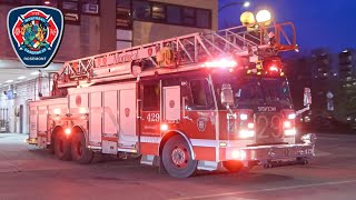 Montréal | Fire Department Pumper 229 & Ladder 429 Respond to Fire Alarm Call