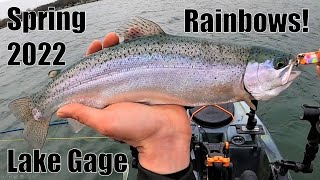 Indiana Kayak Fishing: Lake Gage Spring Rainbow Trout 3/25/22