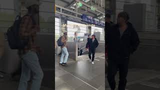 A busy berlin metro station and people running to catch trains #travel #berlin #german #vlog