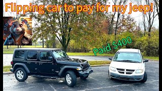 Flipping cars to pay off my jeep! $400 dollar van, lets clean it up!