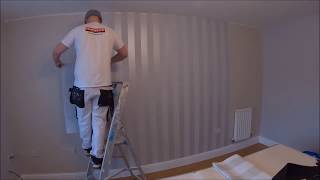 Application of a feature wall wallpaper using Laura Ashley-Lille