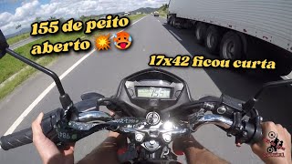 TOP SPEED 160 COM RELAÇÃO 17X42, ESCAPE SFX, COMANDO JET MOTOS E PNEU FINO #160  🙅🏼‍♂️