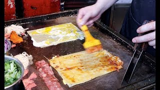 China Street Food: Grilled Cold Noodle, Kao Leng Mian(烤冷面) in Shanghai