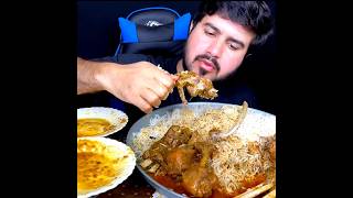 ASMR: EATING SPICY MUTTON CURRY🔥 BASMATI RICE || #shorts #mukbangn#asmreating #mukbangasmr #asmr