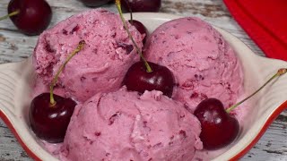 Helado de cerezas y yogur. 🍧🍒🍒 Cremoso, saludable y sin lactosa