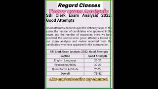 Sbi clerk 12 Nov exam Analysis #sbiclerk2022 #sbiexamanalysis @#Regard_Classes @ibpsclerk #shorts