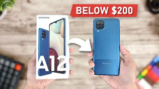 Samsung Galaxy A12 Unboxing - New Budget Samsung Phone 2021 Below $200 - Quad Camera with Ultrawide