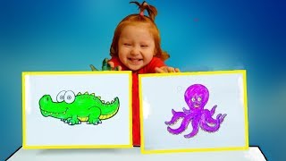 Learn colors with Finger Paints and Coloring Educational video for kids children