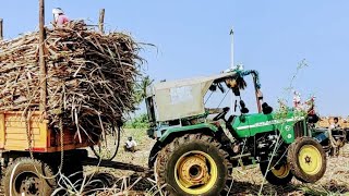 2001 model 💪JOHN DEERE 55HP Tractor POWER🔥👍Sugarcane loaded trolley Struck On Field