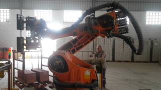 Terrazzo Tiles Production Lines Loading and Unloading KUKA Robots