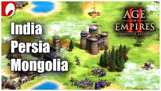 India v/s Persia v/s Mongolia | Age of Empires 2 Definitive Edition