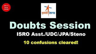 ISRO Assistant UDC JPA Steno Exam | Doubts Session | All confusion cleared