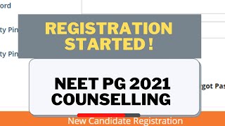 NEET PG 2021 COUNSELLING REGISTRATION STARTED