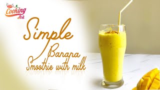 Simple banana smoothie with milk