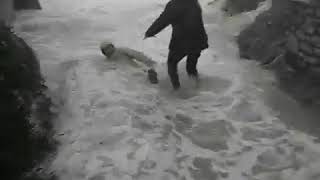 Being on the beach during a storm