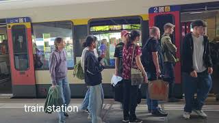 Train station on saturday Delemont Swiss May 25 2024