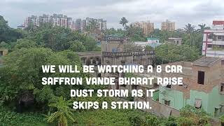 Mini "REMAL" On The Tracks - Saffron Vande Bharat Express Raises Dust Storm #trainvideo #vandebharat