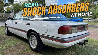 New Rear shock absorbers on a EA EB ED Ford Falcon at home