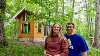 Back at our OFF GRID CABIN! Windows, Bathroom, Beautiful Cedar Paneling