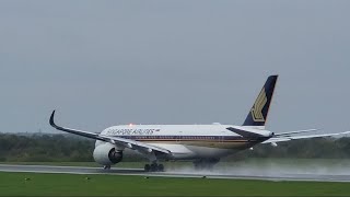 Singapore Airlines A350 Close Up Departure From Manchester Airport plus More