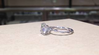 Moissanite Forever One Solitaire Twist Design Engagement Ring